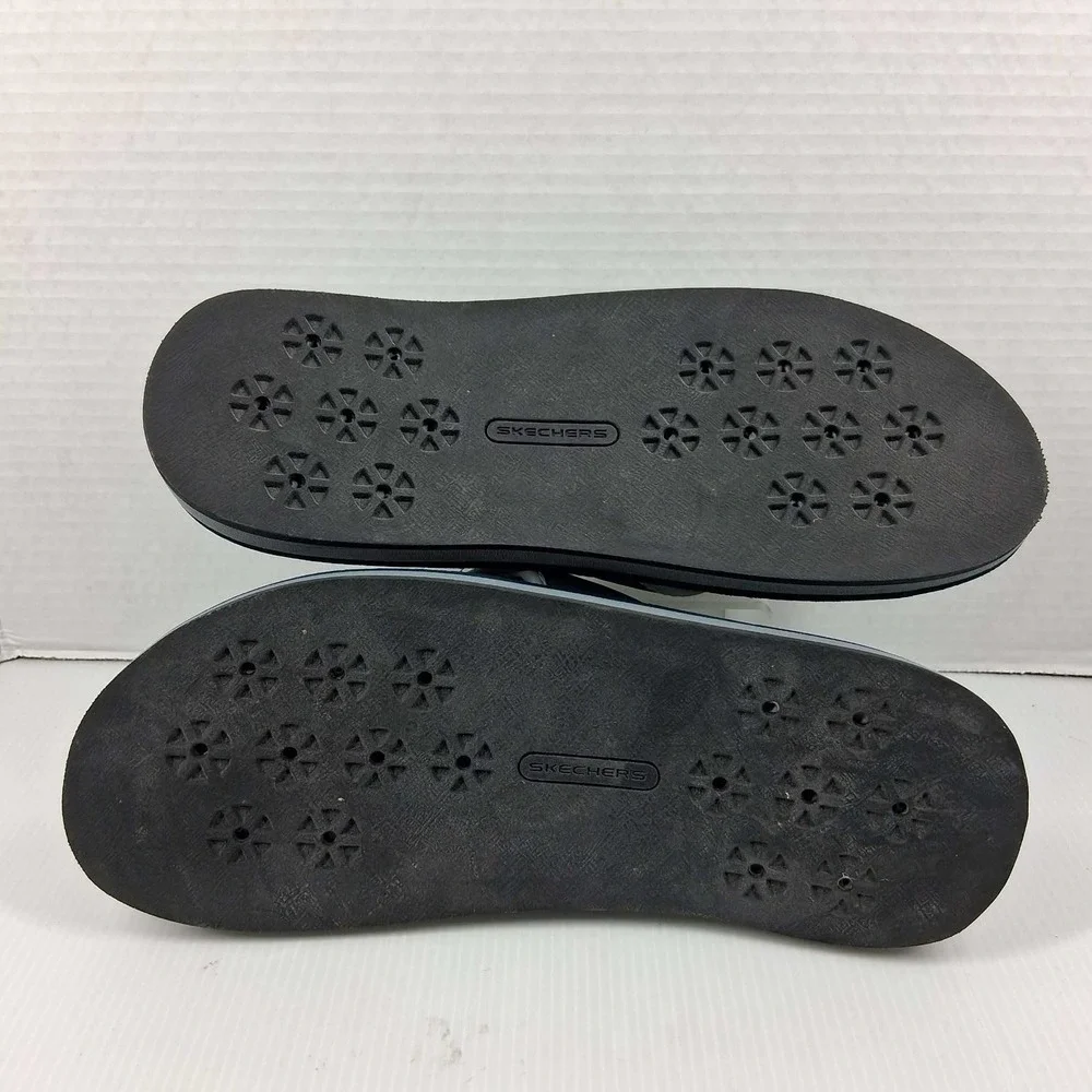 Skechers Sport H2O Mens Flip Flops Navy Blue Grey‎ Thong Sandals 50297 Size 9